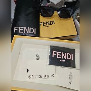 Fendi Black Cat-Eye Sunglasses with Case